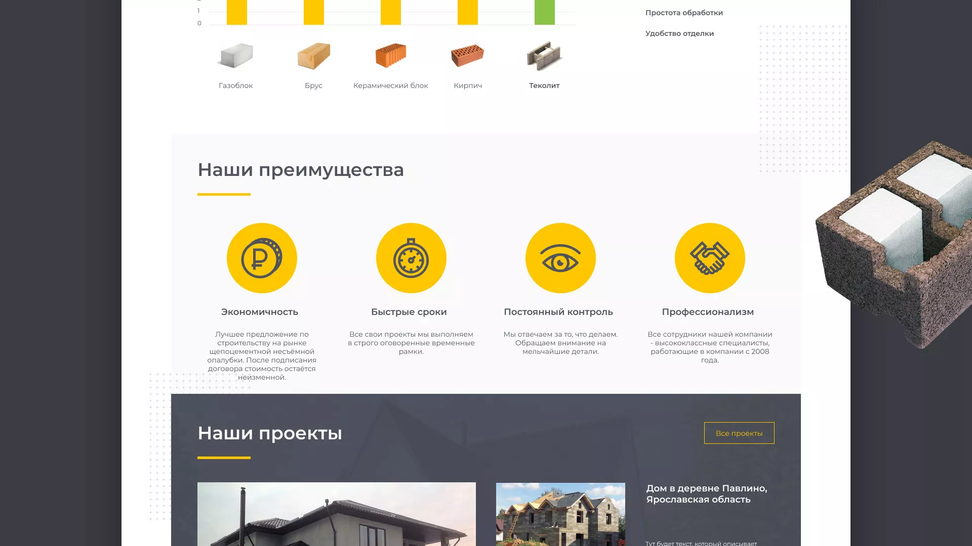 Создание сайта для строительной компании «ЭКОДОМ» в Бирюче