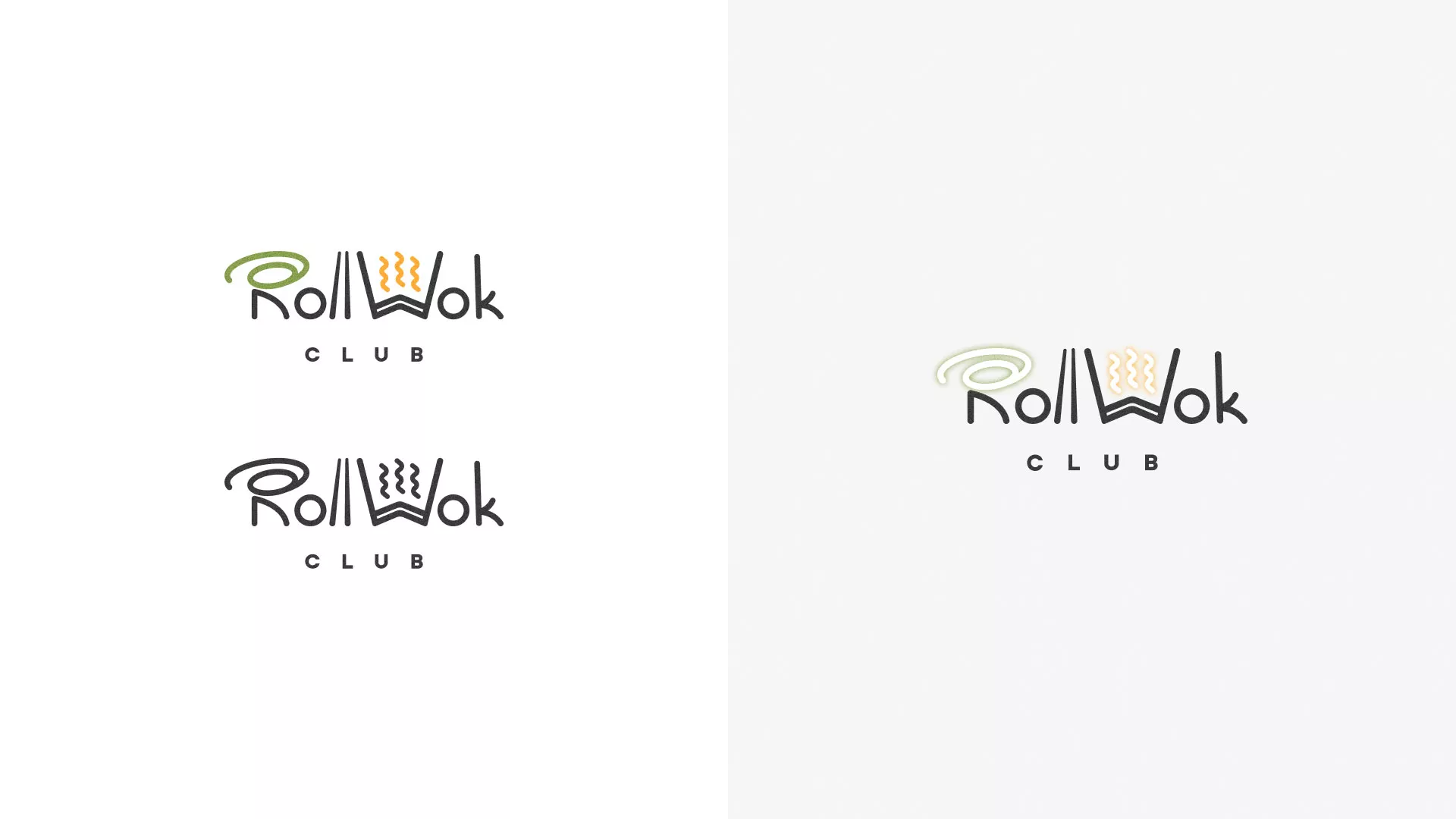 Разработка логотипа и фирменного стиля суши-бара «Roll Wok Club» в Бирюче